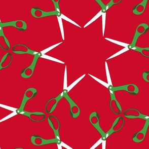 Christmas crafting stars, large - Christmascolors on red