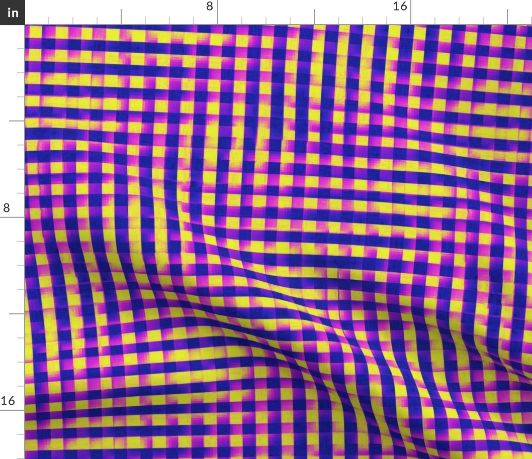XL glitchy plaid - blue, purple, pink, yellow