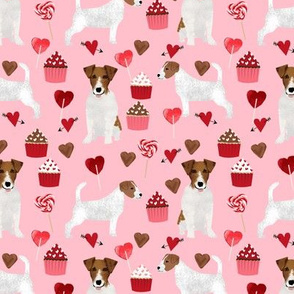 jack russell terrier valentines love fabric - blossom - cute dog design fabric