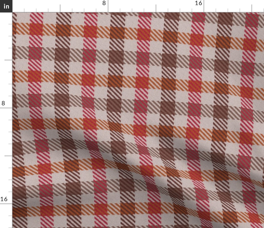 Asymmetric Plaid Browns and Red
