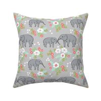 elephant florals baby and mama elephants cute nursery baby prints