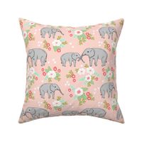 elephant florals baby and mama elephants cute nursery baby prints