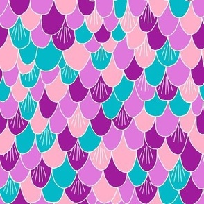 mermaid scales // purple pink and turquoise fish scales fabric