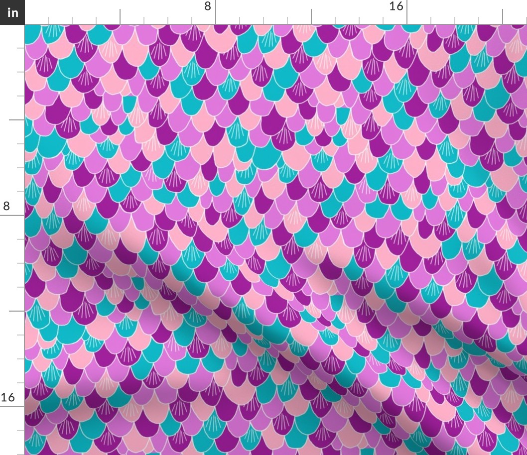 mermaid scales // purple pink and turquoise fish scales fabric