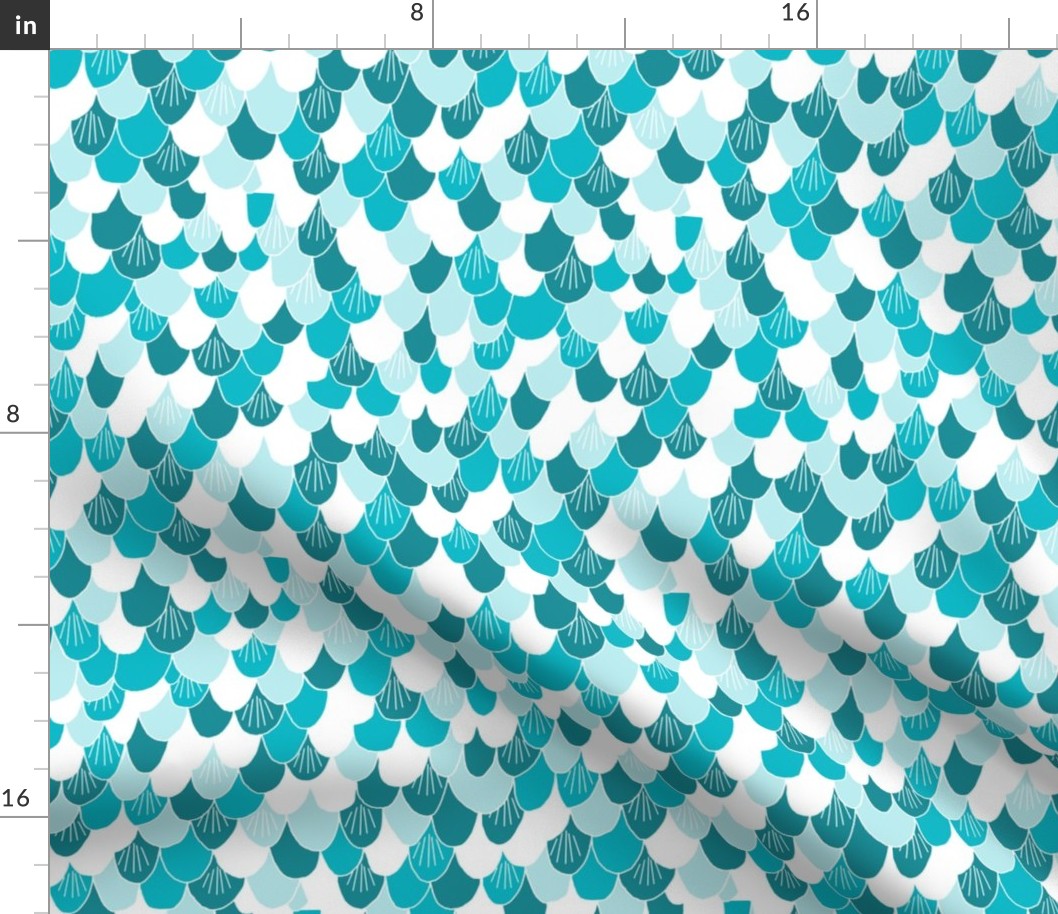 mermaid scales // turquoise blue fish scales fabric mermaid collection design