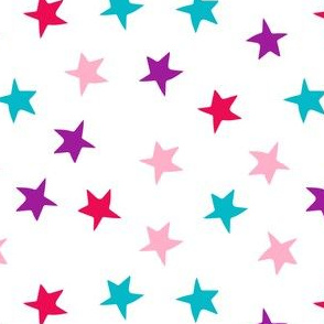 stars // pink purple turquoise stars fabric girls room decor cute star fabric