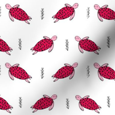 sea turtles // pink summer ocean animals fabric sea turtle fabric andrea lauren design