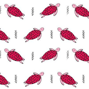 sea turtles // pink summer ocean animals fabric sea turtle fabric andrea lauren design