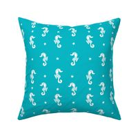 seahorse // turquoise seahorse fabric cute sea ocean summer nautical fabric