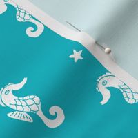 seahorse // turquoise seahorse fabric cute sea ocean summer nautical fabric