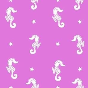 seahorses // purple seahorse fabric pastel purple girls sea ocean animals fabric
