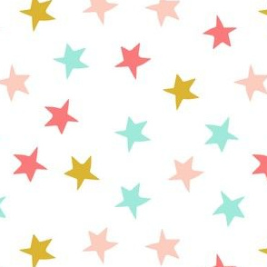 stars // coral mint blush and gold star fabric girls fabric andrea lauren design nursery baby