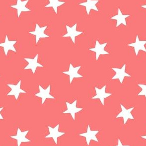 stars // mermaid stars fabric coral star design star nursery baby cute girls fabric