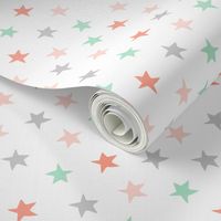 star fabric // starfish fabric grey coral and mint design summer nursery baby fabric