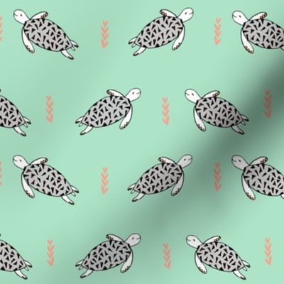 sea turtles // grey and mint turtle fabric nursery baby design cute sea turtles design