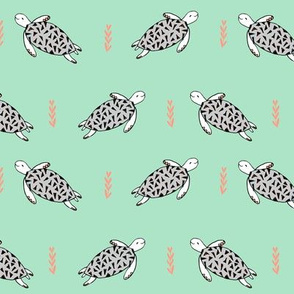 sea turtles // grey and mint turtle fabric nursery baby design cute sea turtles design