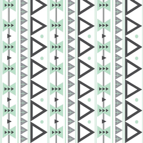 Tribal in Mint and Grey Rotated - Triangles 