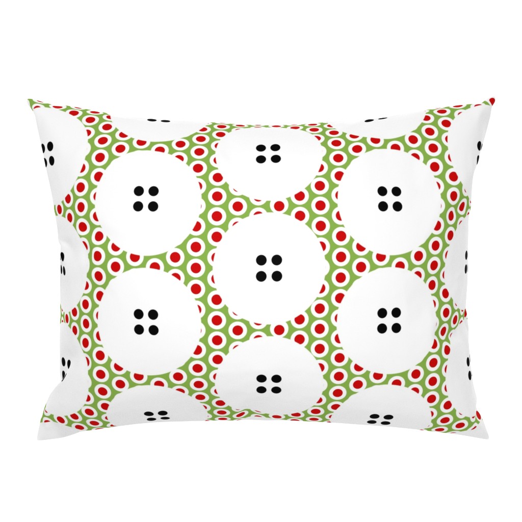 LARGE Button Polka Dots on a Riot on Greenery by Su_G_©SuSchaefer