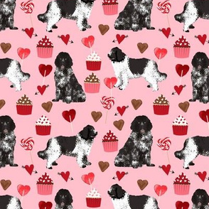newf fabric, newfoundland dog pink dog fabric valentines love valentines day fabric