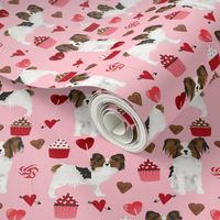 papillon, dog pink dog fabric valentines love valentines day fabric