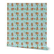 pomeranian dog fabric, cute dog design, pom dog, ice cream summer design