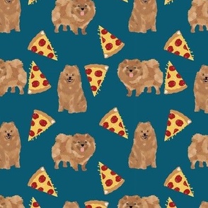 pomeranian dog fabric, cute dog design, pom dog, pizza food fabric