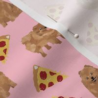 pomeranian dog fabric, cute dog design, pom dog, pizza food fabric