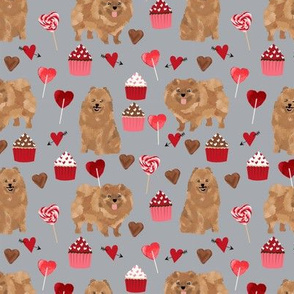 pomeranian dog grey dog fabric valentines love valentines day fabric