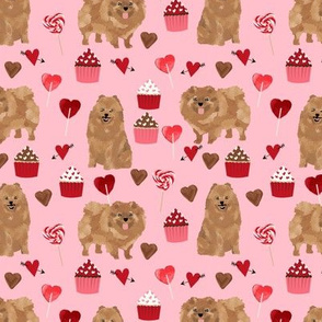pomeranian dog pink dog fabric valentines love valentines day fabric