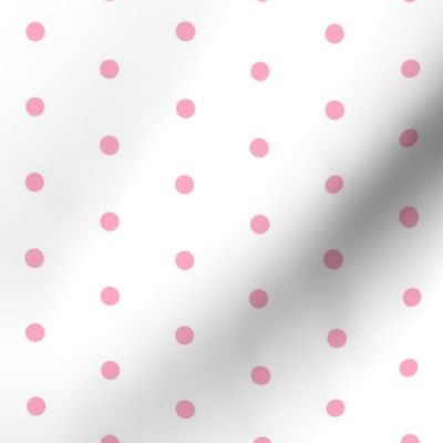 mini dot // pink dots fabric white and pink dots fabric
