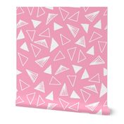 triangles // pink triangles fabric pink triangles design 