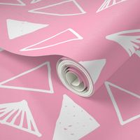 triangles // pink triangles fabric pink triangles design 