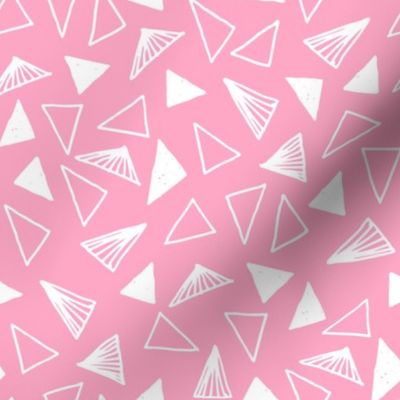 triangles // pink triangles fabric pink triangles design 