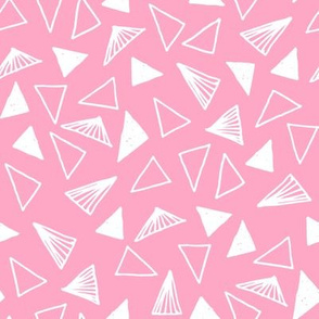 triangles // pink triangles fabric pink triangles design 