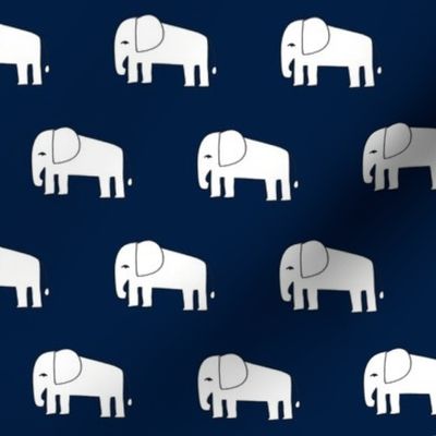 elephants // navy blue elephant fabric nursery baby design 