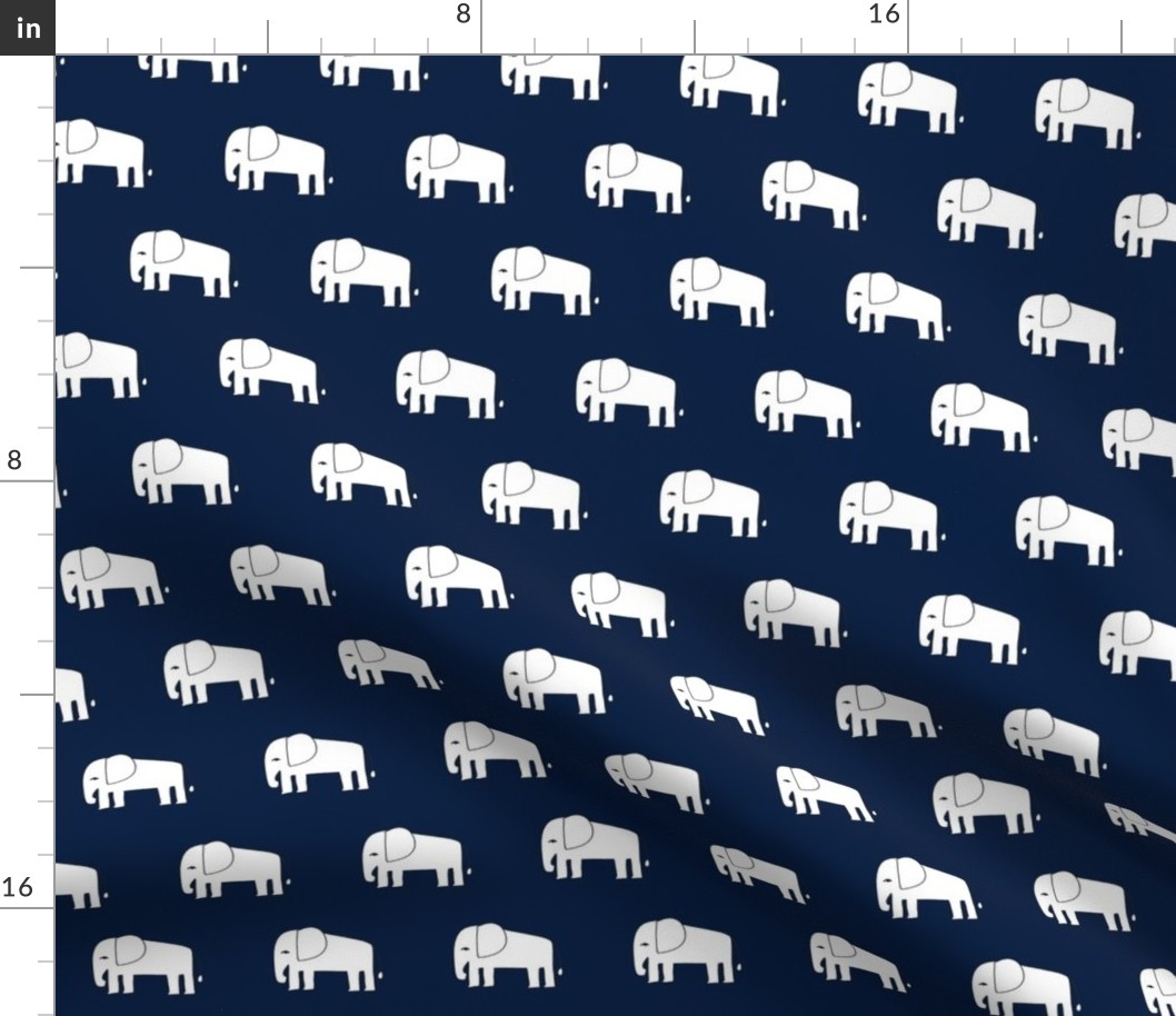 elephants // navy blue elephant fabric nursery baby design 