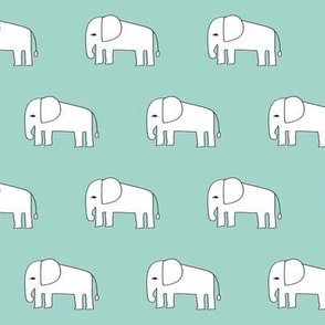 elephant // mint elephants fabric nursery baby animals fabric