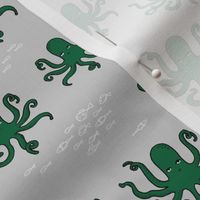 octopus // green and grey octopi fabric ocean animals baby nursery oceans fabric