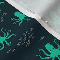 octopus // bright green octopi fabric ocean animals baby nursery oceans fabric