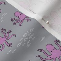 octopus // purple and grey octopi fabric ocean animals baby nursery oceans fabric