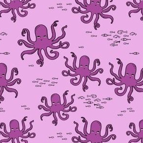 octopus // purples octopi fabric ocean animals baby nursery oceans fabric