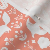 spring // coral spring animals coral blush girls fabric woodland florals flowers design