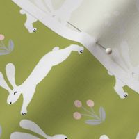 bunny rabbit // lime green rabbit fabric bunny design spring nursery baby design