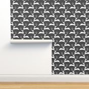 rabbit // charcoal running rabbit baby nursery fabric cute bunnies spring animals design