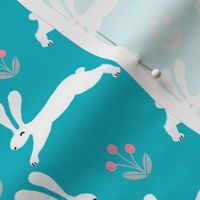 rabbit // turquoise nursery baby design rabbits nursery fabric andrea lauren design