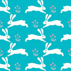 rabbit // turquoise nursery baby design rabbits nursery fabric andrea lauren design