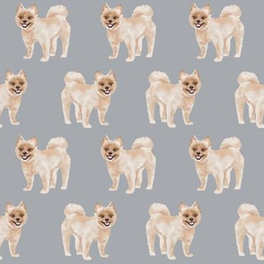 shorthaired pomeranian dog fabric cute pom dogs design
