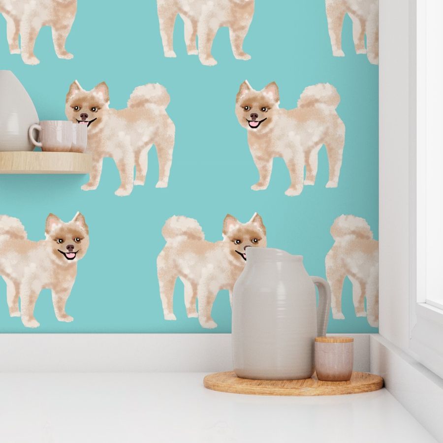 shorthaired pomeranian fabric - cute dog breeds fabric