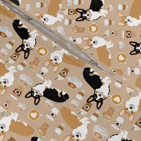 corgis and coffees fabric best tri colored coffee design cute coffees and dogs print