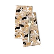corgis and coffees fabric best tri colored coffee design cute coffees and dogs print